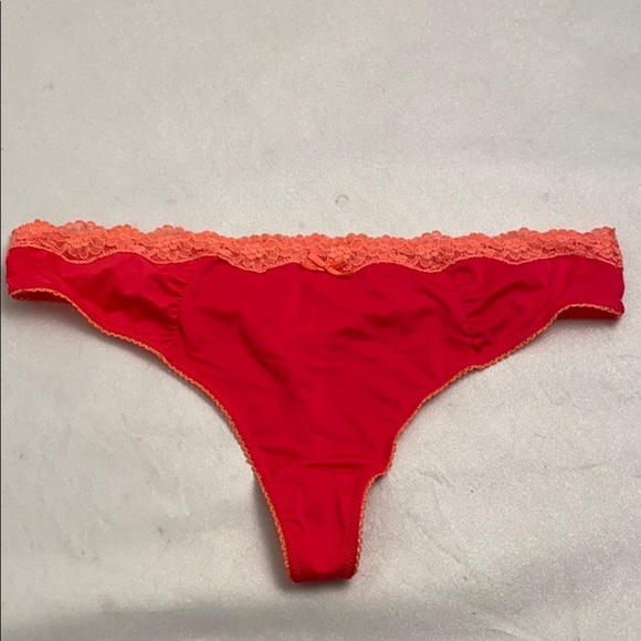Maidenform Other - Maidenform pink and coral nylon thong panty XL